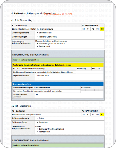 Risk assessment report